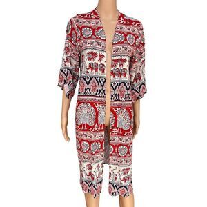 Chaser Mandala Print Open front kimono cardigan Boho size M/L